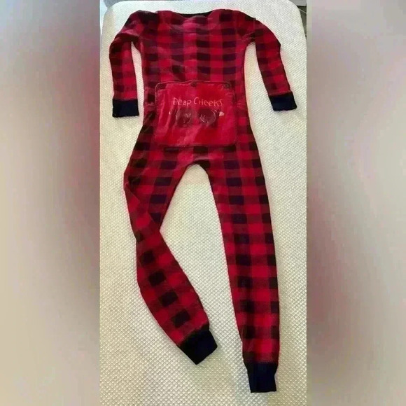 Lazy One Bear Cheeks trap door kids size 6 flame retardant Plaid Onesie Flapjack - Picture 1 of 8